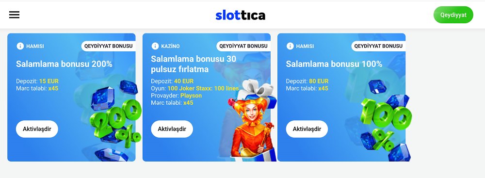 slottica casino bonuses