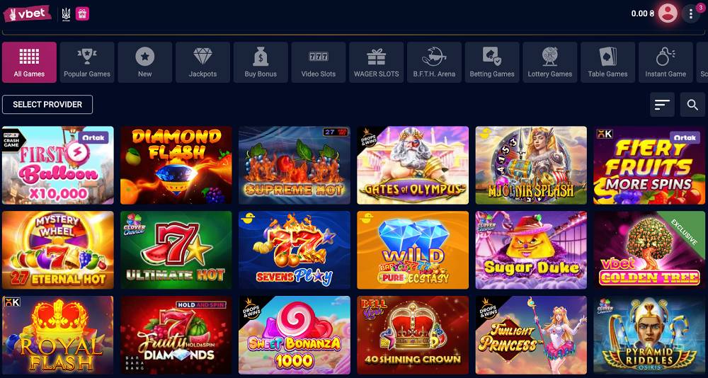 vbet casino games