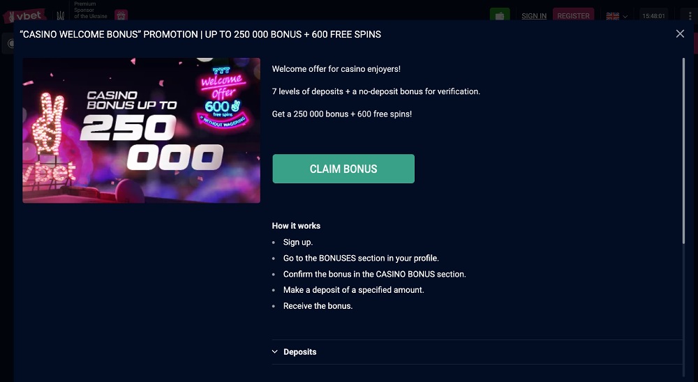 vbet welcome bonus
